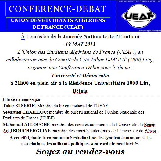 Conférence – Débat : Université et Démocratie